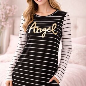 Victoria’s Secret Striped 'Angel' Long Sleeve Pajama Top